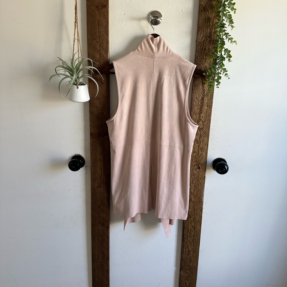 New Premise Women’s Faux Leather Suede Dusty Pink Vest Jacket Size Small - Picture 3 of 16